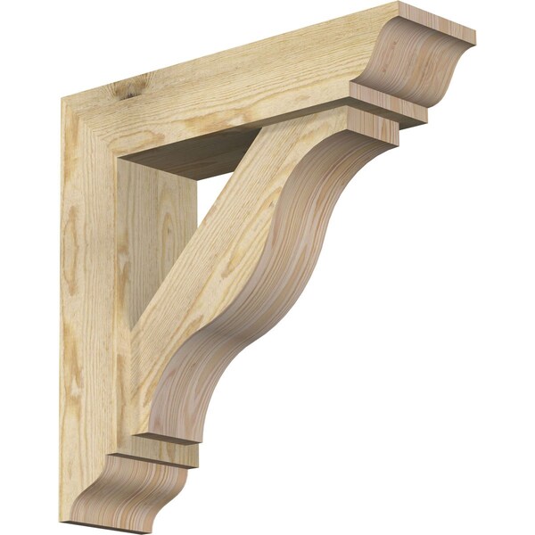 Ekena Millwork Funston Traditional Rough Sawn Bracket w/ Offset Brace, Douglas Fir, 6"W x 22"D x 22"H BKT0604X22X22FST01RDF - main
